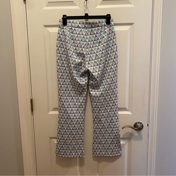 Zara Geometric Patterned Trousers - Blue and White NWOT - Picture 2 of 4